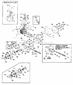 Engine_Internals Diagram and Parts List for UT-10470  Homelite Chainsaw
