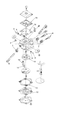 Carburetor Diagram and Parts List for UT-10505B  Homelite Chainsaw