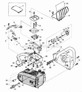 Air_Cleaners_And_Handles_And_Oil_Pump Diagram and Parts List for UT-10625  Homelite Chainsaw