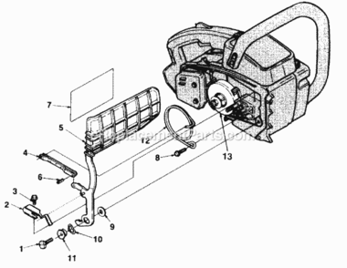 Chain_Brake Diagram and Parts List for UT-10627  Homelite Chainsaw