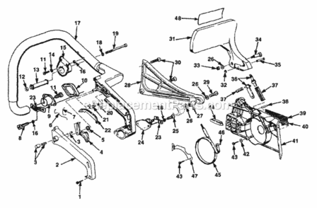 Handles_And_Chain_Brake Diagram and Parts List for UT-10661-A  Homelite Chainsaw
