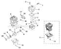 Engine Internal Diagram and Parts List for UT-10687-E  Homelite Chainsaw