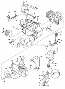 Exploded_View Diagram and Parts List for UT-10690  Homelite Chainsaw