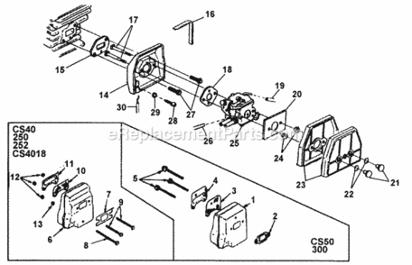 Carburetor_-_Muffler Diagram and Parts List for UT-10700-A  Homelite Chainsaw