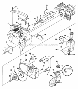 Part Location Diagram of A01517 Homelite Housing- Engine