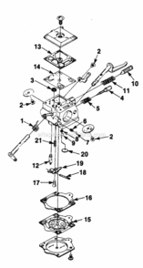 Walbro_Carburetor Diagram and Parts List for UT-10705  Homelite Chainsaw