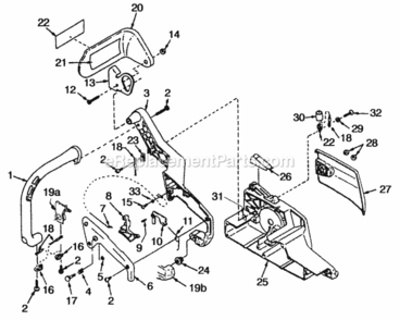 Handles Diagram and Parts List for UT-10711-B  Homelite Chainsaw