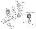 Engine Internal Diagram and Parts List for UT-10711-C  Homelite Chainsaw