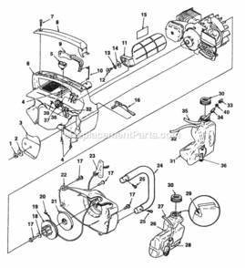 Part Location Diagram of 69874C Homelite Trigger