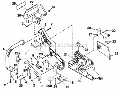 Handles Diagram and Parts List for UT-10760  Homelite Chainsaw