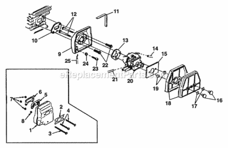 Carburetor_-_Muffler Diagram and Parts List for UT-10764  Homelite Chainsaw