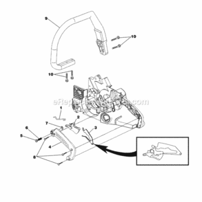 Handles Diagram and Parts List for UT-10780  Homelite Chainsaw