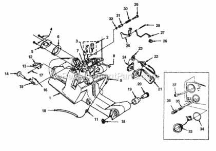 Engine_Housing Diagram and Parts List for UT-10810  Homelite Chainsaw
