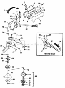 Boom_And_Head Diagram and Parts List for UT-15039-D  Homelite Trimmer