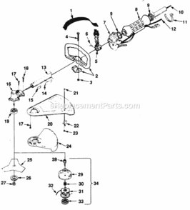 Boom_And_Head Diagram and Parts List for UT-15040-1  Homelite Trimmer