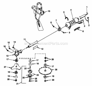 Boom_And_Head_Assm Diagram and Parts List for UT-15069-A  Homelite Trimmer