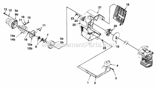 Clutch_And_Ignition Diagram and Parts List for UT-15077-B  Homelite Trimmer