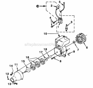 Page D Diagram and Parts List for UT-15089-D  Homelite Trimmer