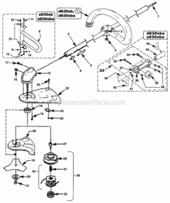 Head_Boom_And_Handles_Sb_Units_Rev_A Diagram and Parts List for UT-15106  Homelite Trimmer