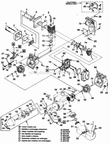 Engine_And_Peripherals Diagram and Parts List for UT-20539-C  Homelite Trimmer