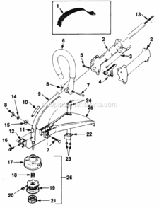 Boom_And_Head Diagram and Parts List for UT-20539-D  Homelite Trimmer