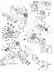Engine_And_Peripherals Diagram and Parts List for UT-20542  Homelite Trimmer