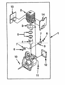 Part Location Diagram of A06262 Homelite Short Block