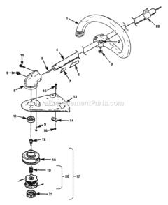 Shaft_And_Head Diagram and Parts List for UT-20618  Homelite Trimmer