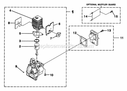 Engine_Internal Diagram and Parts List for UT-20677B  Homelite Trimmer
