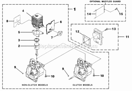 Engine_Internal Diagram and Parts List for UT-20682-A  Homelite Trimmer