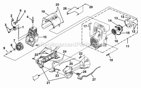 Ignition_-_Rotor_-_Starter Diagram and Parts List for UT-20717  Homelite Trimmer