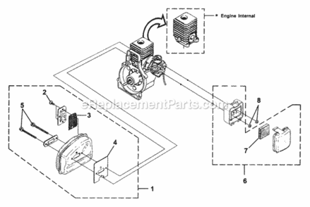 Muffler_-_Air_Cleaner Diagram and Parts List for UT-20717  Homelite Trimmer