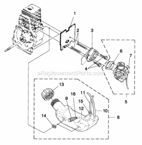 Carburetor_-_Fuel_Tank Diagram and Parts List for UT-20725  Homelite Trimmer