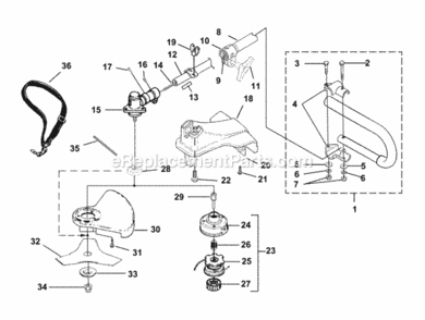 Page J Diagram and Parts List for UT-20725  Homelite Trimmer