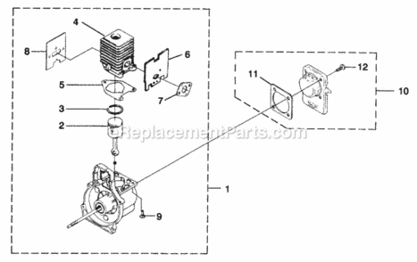 Engine_Internal Diagram and Parts List for UT-20725  Homelite Trimmer