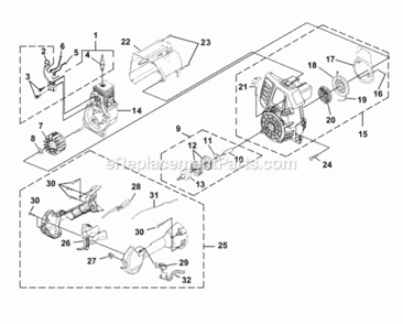 Page H Diagram and Parts List for UT-20725  Homelite Trimmer
