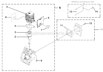 EngineáInternal Diagram and Parts List for UT-20760 S/N MB0849999 Homelite Trimmer