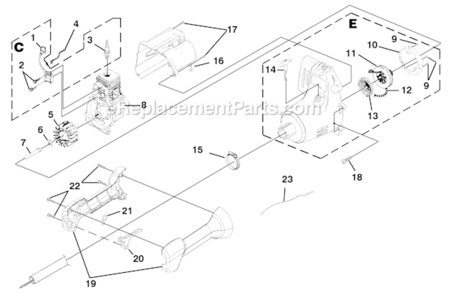 Ignitioná-áRotorá-áStarter Diagram and Parts List for UT-20760 S/N MB0849999 Homelite Trimmer