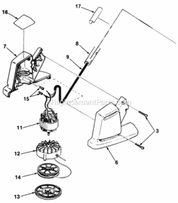 Motor_And_String_Head Diagram and Parts List for UT-21510  Homelite Trimmer