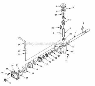 Gear_Reducer Diagram and Parts List for UT-30079  Homelite Lawn Mower