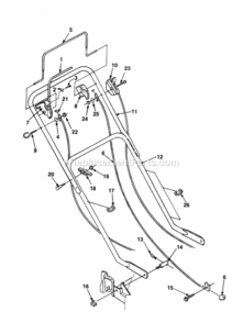 Handles_And_Controls Diagram and Parts List for UT-30079  Homelite Lawn Mower