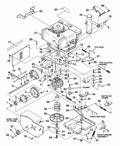 Engine_And_Drive_System Diagram and Parts List for UT-32002  Homelite Lawn Tractor