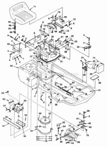 Frame Diagram and Parts List for UT-32016-A  Homelite Lawn Tractor