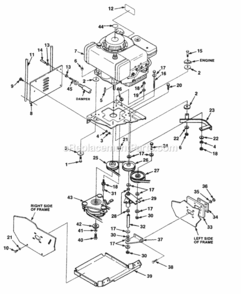 Engine_And_Drive Diagram and Parts List for UT-32016  Homelite Lawn Tractor