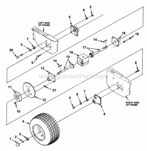 Differential Diagram and Parts List for UT-32024-A  Homelite Lawn Tractor