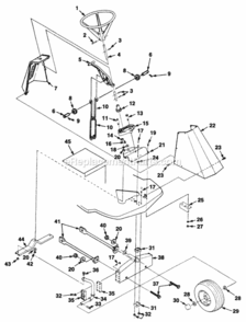 Steering_And_Mower_Lift Diagram and Parts List for UT-32024-A  Homelite Lawn Tractor