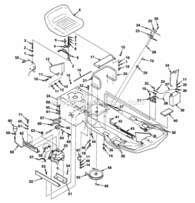 Frame Diagram and Parts List for UT-32024  Homelite Lawn Tractor