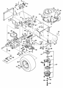 Frame_Transaxle_And_Engine Diagram and Parts List for UT-33004-A  Homelite Lawn Tractor
