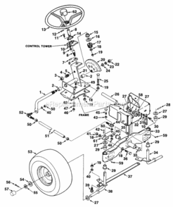 Steering_Linkage Diagram and Parts List for UT-33004-A  Homelite Lawn Tractor