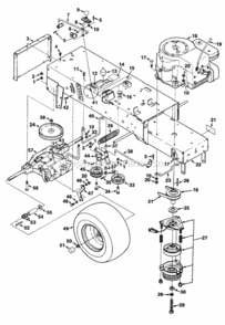 Frame_Transaxle_And_Engine Diagram and Parts List for UT-33004-C  Homelite Lawn Tractor